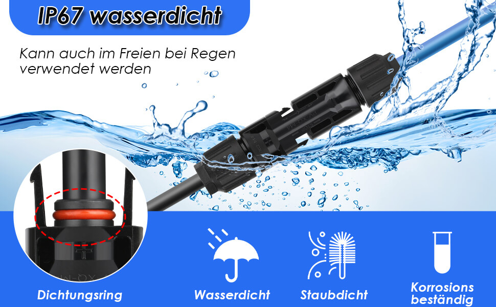 Selizo MC4-Solarstecker Set mit zwölf Paar Steckern und Montageschlüssel – Detail 3