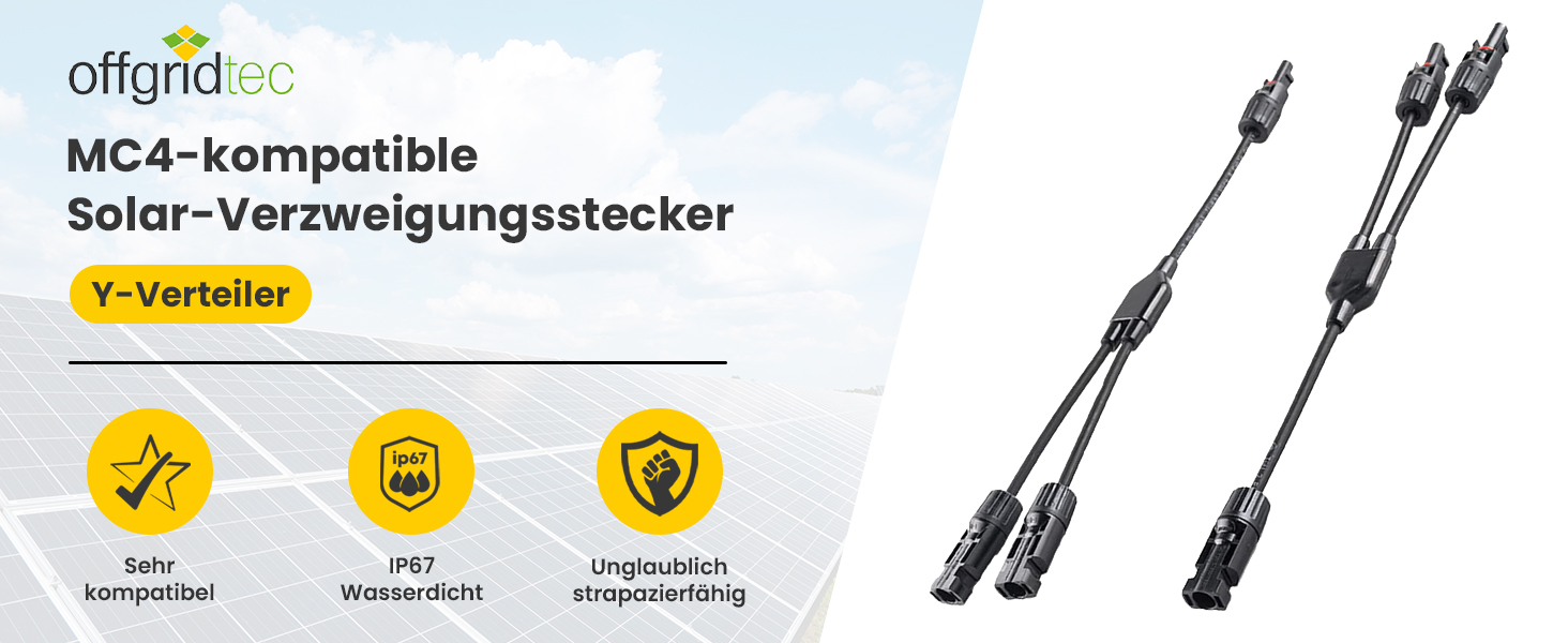 Offgridtec 2-Wege Y-Verbinder für Solarmodule mit Snap-In-Verriegelung – Detail 1