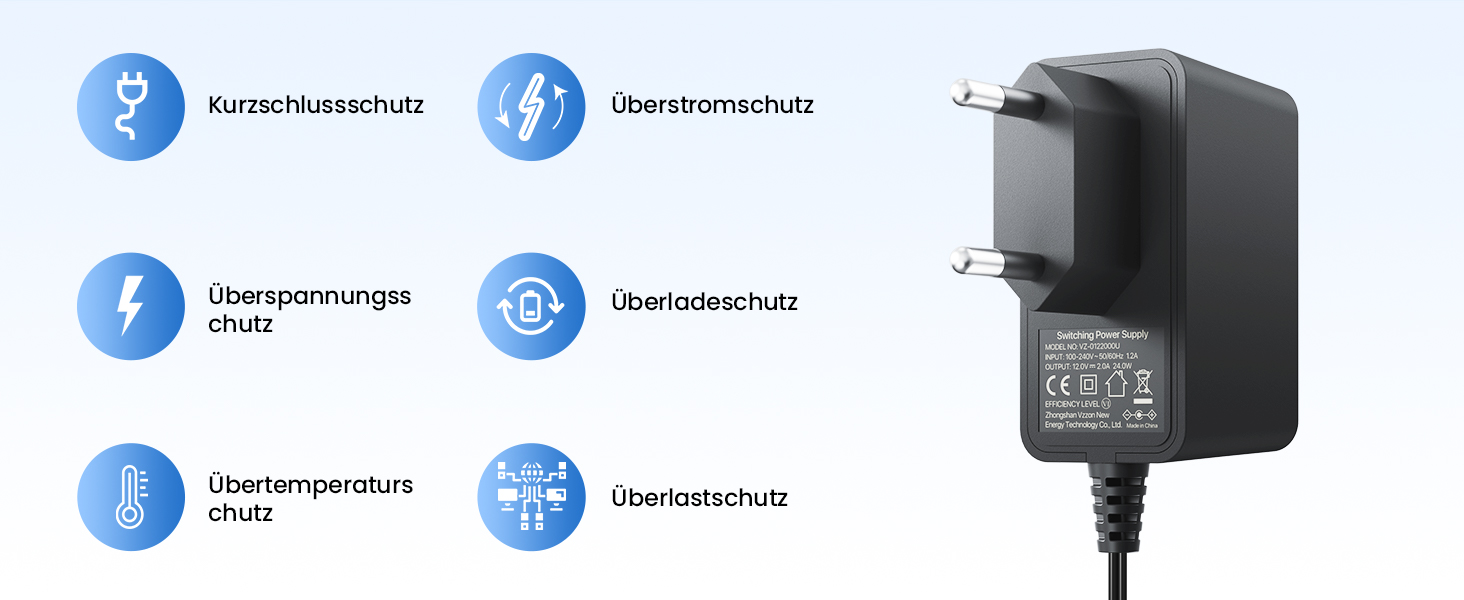 ZOSI Netzteil 12 V 2 A mit DC-Stecker 5,5 x 2,1 mm – Detail 2