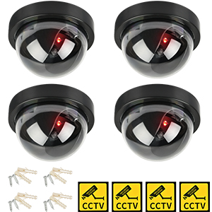 DODUOS 4× Dummy-Dome-Kamera mit blinkender LED, Schwarz – Detail 2