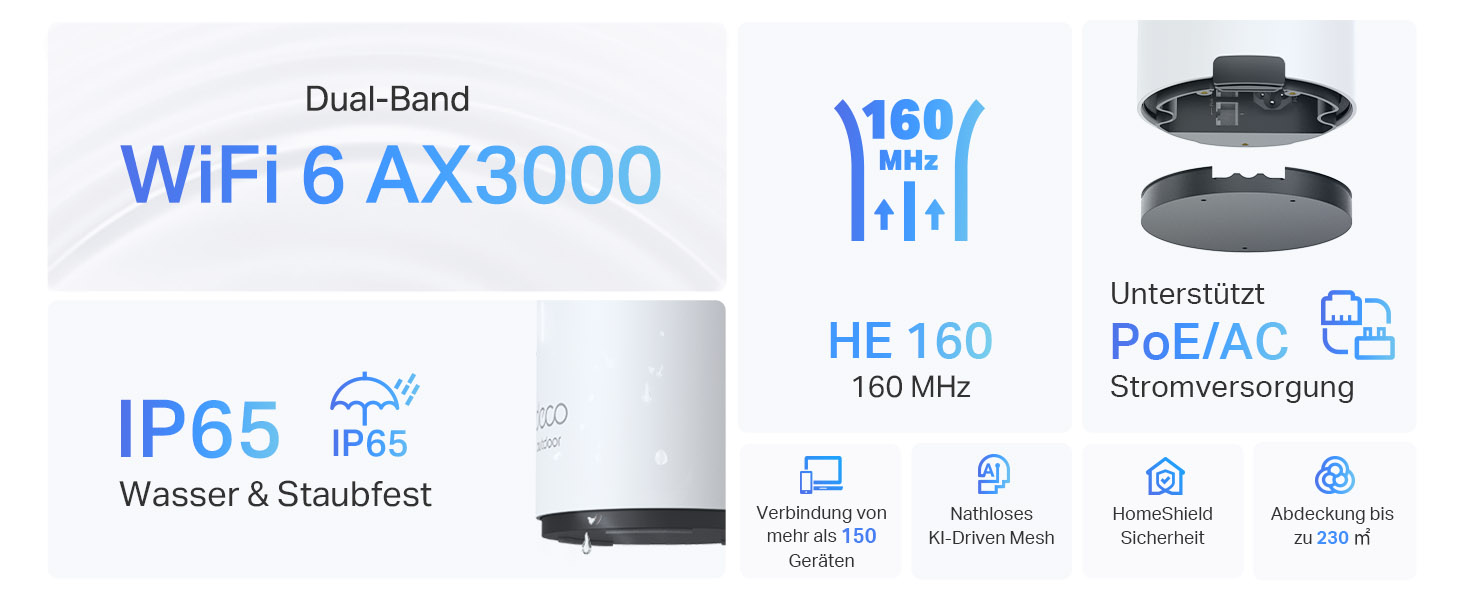 TP-Link Deco X50-Outdoor Wi-Fi 6 Mesh-Router für den Aussenbereich – Detail 2