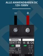 DIHOOL DC-Trennschalter 1000 VDC, 40 A, 2-polig, Hutschiene – Bild 3