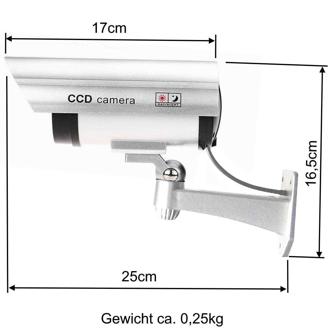 O&W Security Dome-Kamera-Attrappe mit Blink-LED – Detail 4