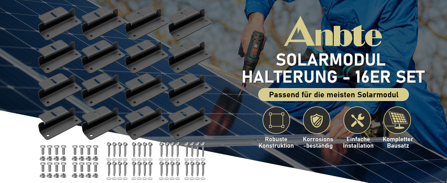 Anbte Z-Halterung aus Aluminium für Solarmodule, 16 Stück – Detail 1