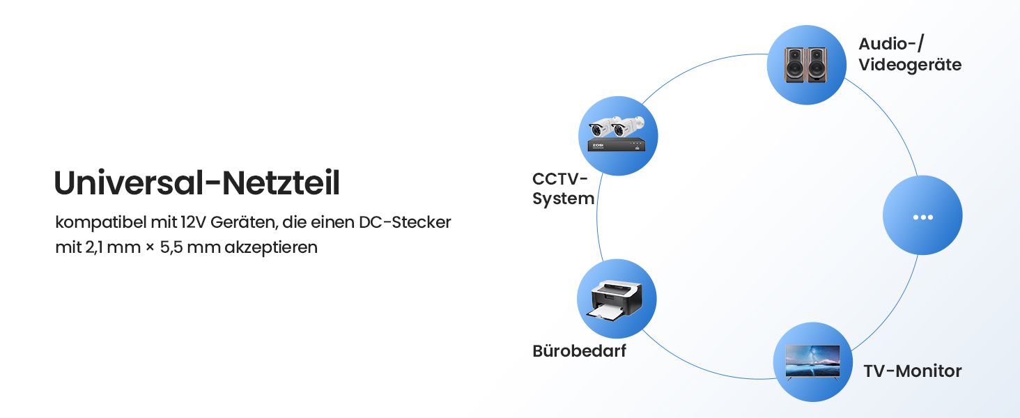 ZOSI Netzteil 12 V 2 A mit DC-Stecker 5,5 x 2,1 mm – Detail 4