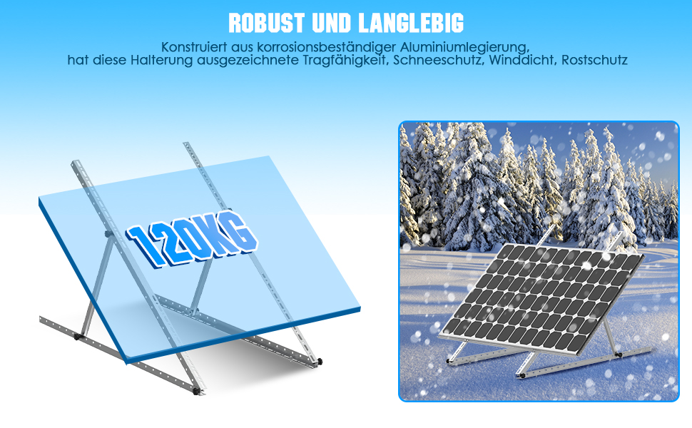 GLIESE Solarmodul-Halterung 114 cm, 0–90° verstellbar, 2er-Set – Detail 3