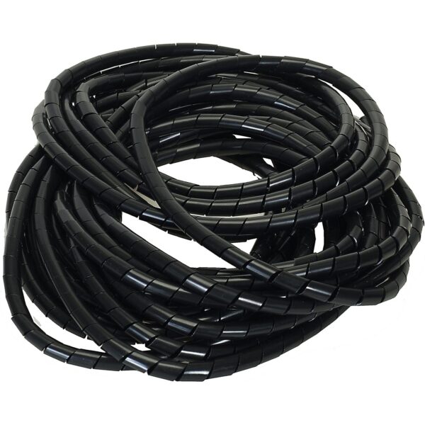 Aufgerollte schwarze Kabelspirale aus Polyethylen von Alkan, 10 Meter