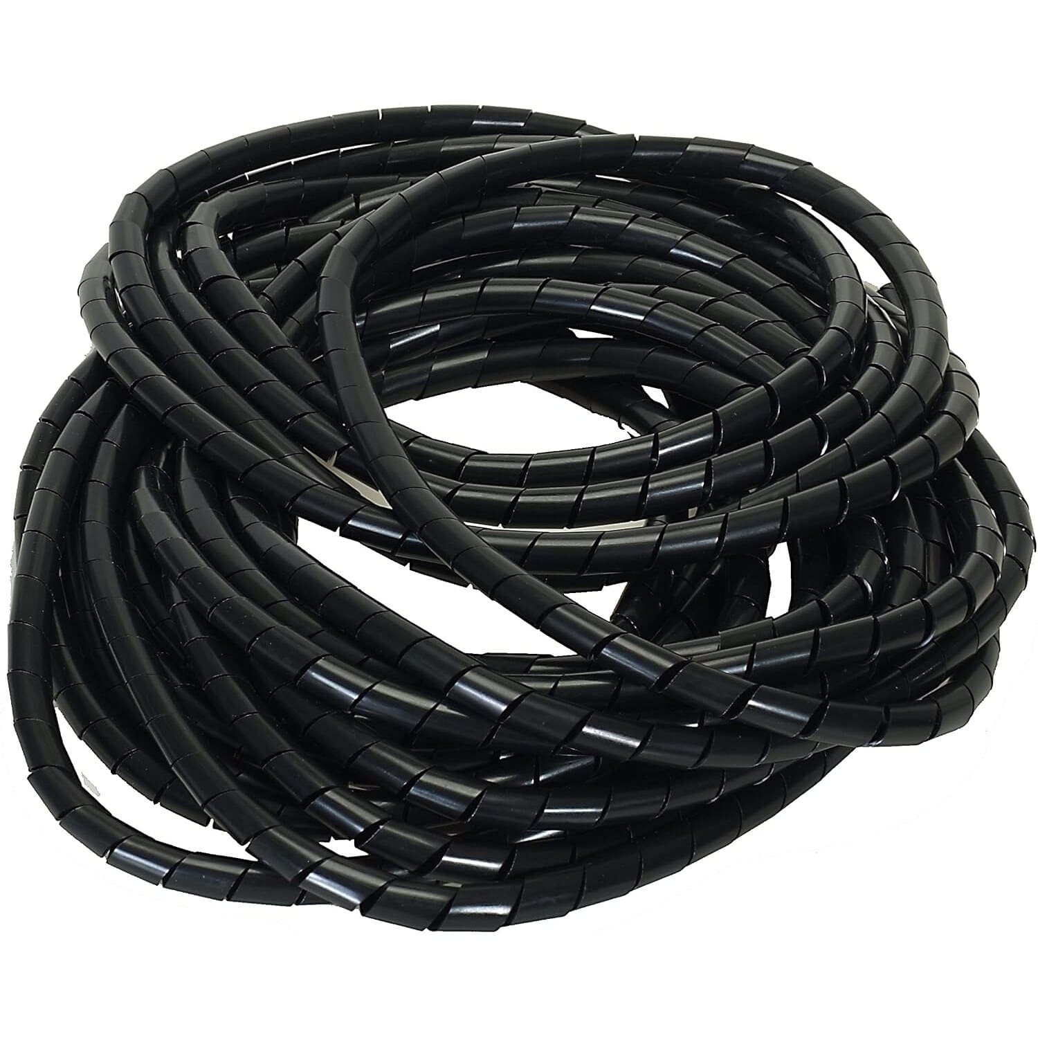 Alkan Kabelspirale schwarz, Bündelbereich Ø 6-60 mm, 10 m – Ansicht 1 Aufgerollte schwarze Kabelspirale aus Polyethylen von Alkan, 10 Meter