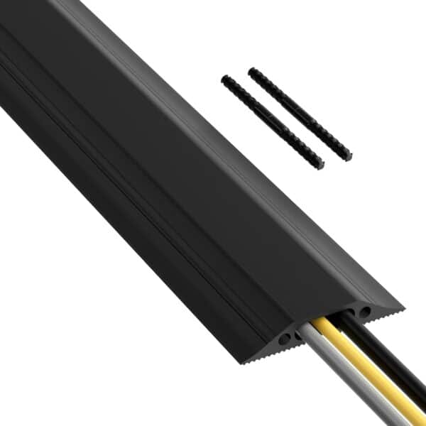 Schwarze Boden-Kabelbrücke D-Line FC83B aus PVC mit zwei Verbindungsstiften