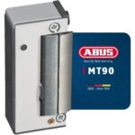 ABUS MT90 mechanischer Türöffner in Silber mit schmalem Schliessblech und justierbarer Radiusfalle