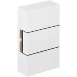 Weisser Aufputz-Gong Honeywell Home D117 mit zwei schmalen dunklen Zierfugen an der Front