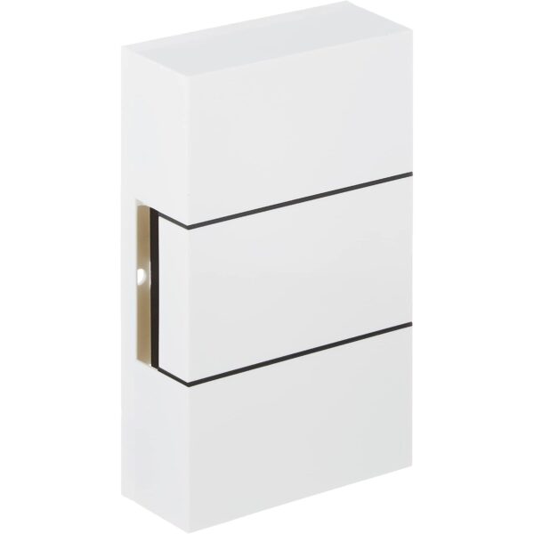 Weisser Aufputz-Gong Honeywell Home D117 mit zwei schmalen dunklen Zierfugen an der Front