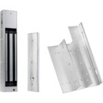 Silbernes Elektromagnetschloss aus Aluminium mit Ankerplatte und Z-förmiger Montagehalterung