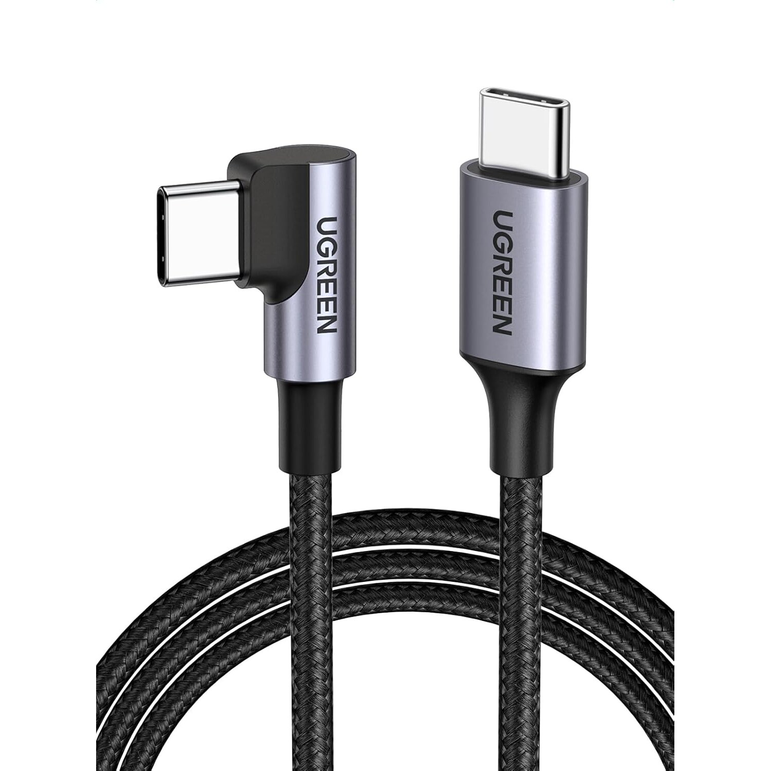 UGREEN 60W USB C Kabel auf USB C Winkel PD 3.0 PPS USB C Ladekabel 90 Grad – Ansicht 1 UGREEN – PC- & USB-Zubehör
