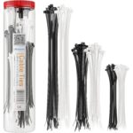 Cable Matters Nylon-Kabelbinder-Set mit schwarzen und weissen Kabelbindern in mehreren Längen