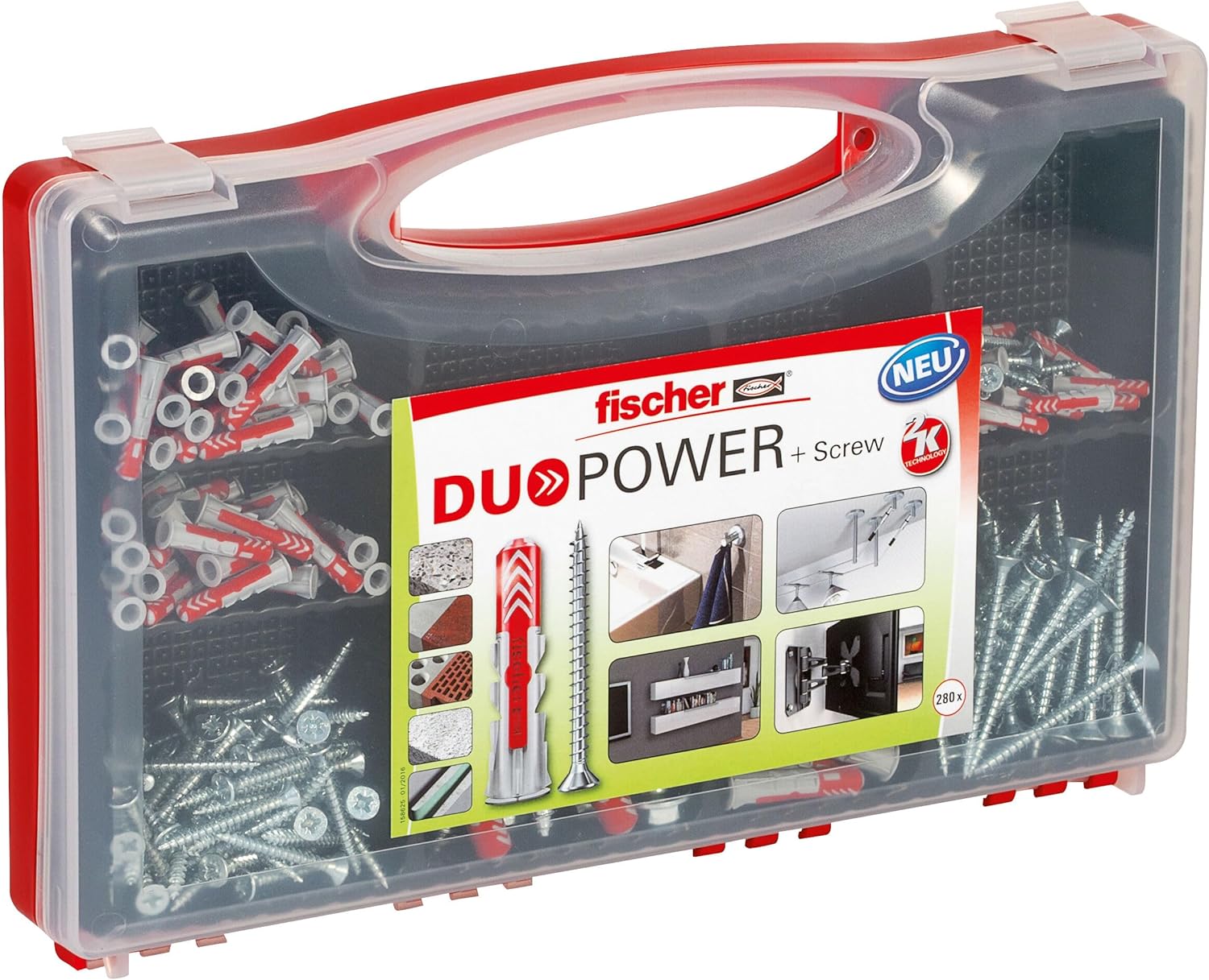 fischer Red-Box DuoPower Schraubenset 536091 280-teilig – Ansicht 1 fischer Red-Box DuoPower Sortimentsbox mit Dübeln und Schrauben