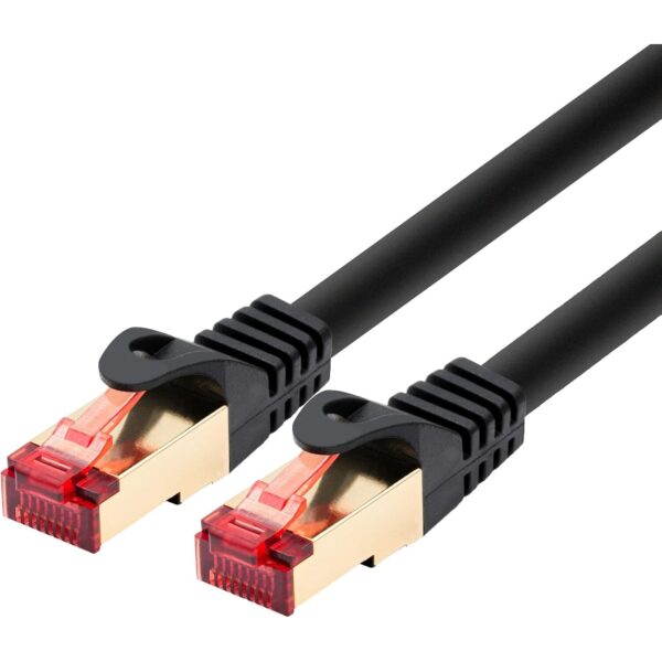 Schwarzes BIGtec 50m LAN Patchkabel mit RJ45-Steckern