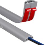 Grauer PVC-Kabelkanal fuer den Boden, selbstklebend, 3 Meter