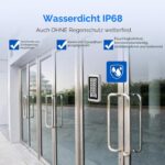 Retekess T-AC03 Codeschloss in Silber aus Zinklegierung mit blau beleuchteter Zifferntastatur, Klingeltaste und zehn blauen RFID-Schlüsselanhängern