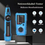 Blauer Leitungssucher Mastfuyi FY869B mit Sender und Empfänger, Krokodilklemmen-Kabel, RJ45-Adapterkabel und Aufbewahrungstasche