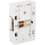 Weisser Aufputz-Gong Honeywell Home D117 mit zwei schmalen dunklen Zierfugen an der Front