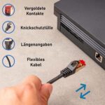 Schwarzes BIGtec 50m LAN Patchkabel mit RJ45-Steckern