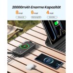 Schwarze A ADDTOP Solar-Powerbank mit ausklappbaren Solarpanels, USB-Anschlüssen und integrierter LED-Leuchte.
