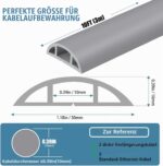 Grauer PVC-Kabelkanal fuer den Boden, selbstklebend, 3 Meter