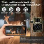 Wildkamera MAXDONE PH960W im Tarnmuster mit Objektiv, Infrarot-LEDs und Bewegungssensor an der Front