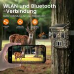 Solar-Wildkamera XTU im Tarnmuster mit aufgesetztem Solarpanel, Objektiv, Bewegungssensor und Infrarot-LEDs