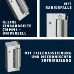 ABUS MT90 mechanischer Türöffner in Silber mit schmalem Schliessblech und justierbarer Radiusfalle