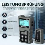 Schwarzer PoE- und Netzwerkkabeltester Noyafa NF-488 mit beleuchtetem LCD, Tastenfeld und separatem RJ45-Fernstück