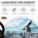 Schwarzes CAT-7-Erdkabel von RedStar24 als aufgerollter Ring mit abisoliertem Kabelende