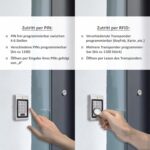 Silbernes Codeschloss Gelikom SK1 mit Metalltastatur, Zifferntasten und RFID-Lesefeld