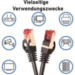 Schwarzes BIGtec 50m LAN Patchkabel mit RJ45-Steckern