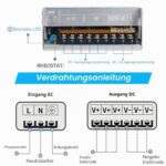 Offenes Schaltnetzteil MEISHILE S-600-12 im silbernen Aluminiumgehäuse mit Lüfteröffnung und Schraubklemmenleiste