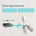 Schwarzer TP-Link TL-SG1005P PoE-Switch im Metallgehäuse mit fünf RJ45-Buchsen an der Front