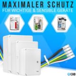 Grauer QCAB Verteilerkasten aus ABS-Kunststoff, 300 x 400 x 170 mm, geöffnet mit verzinkter Montageplatte und Kabelverschraubungen
