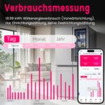 Schmaler weisser Hutschienen-Stromzähler TONGOU TO-Q-SYS-JWT mit farbigem Display, Schaltwippe und Schraubklemmen für Phase und Neutralleiter