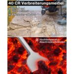 Zwei blanke Flachmeissel von Lytool mit SDS-plus-Schaft, einer mit 100 mm breiter und einer mit 40 mm breiter Schneide