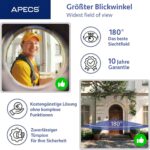 Verchromter APECS Türspion 6016 aus Messing mit Weitwinkellinse und drehbarer Sichtschutzklappe