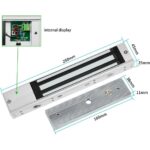 Silbernes Elektromagnetschloss aus Aluminium mit Ankerplatte und Z-förmiger Montagehalterung