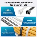 Cable Matters Nylon-Kabelbinder-Set mit schwarzen und weissen Kabelbindern in mehreren Längen