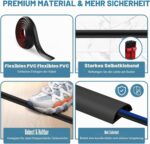Grauer PVC-Kabelkanal fuer den Boden, selbstklebend, 3 Meter