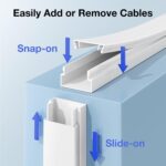 Weisser MUDEELA PVC-Kabelkanal mit Zubehör für Wandmontage und Kabelmanagement