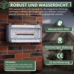 Grau-weisser Aufputz-Verteilerkasten EYPINS mit transparentem Klappdeckel und Platz für achtzehn Module