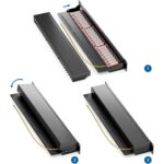 Schwarzes 19-Zoll-Patchpanel von deleyCON mit 24 RJ45-Buchsen und vormontiertem Erdungskabel
