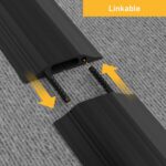Schwarze Boden-Kabelbrücke D-Line FC83B aus PVC mit zwei Verbindungsstiften