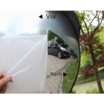 Schwarzer konvexer Verkehrsspiegel RMAN mit 30 cm Durchmesser, Regenschutzkante und schwarzem Wandwinkel