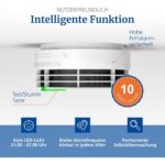Weisser runder Rauchwarnmelder Hekatron Genius Plus X mit grünem Bedienbalken und Funkmodul Basis X